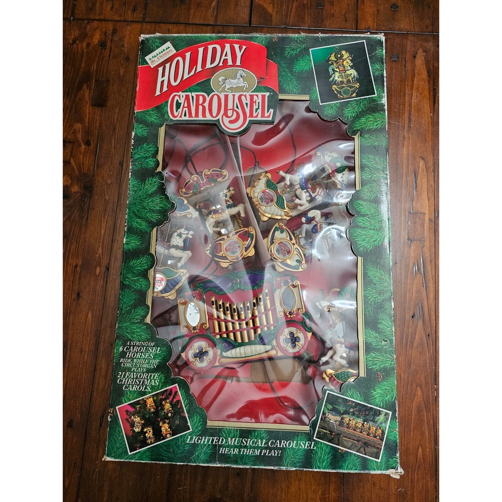 Mr Christmas Holiday Carousel Circa 1874 Animated Musical Ornaments Set Lighted